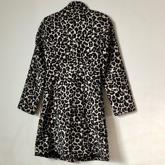 Vintage Leopard Animal Print Long Fabric Coat - 1990s - Picture 3 of 10